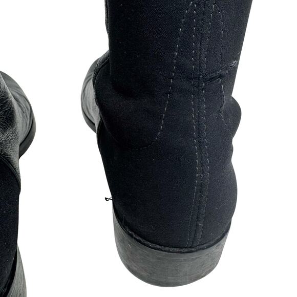 Stuart Weitzman 5050 Over the Knee Black Leather Stretch Boots Size 7 - Picture 8 of 10